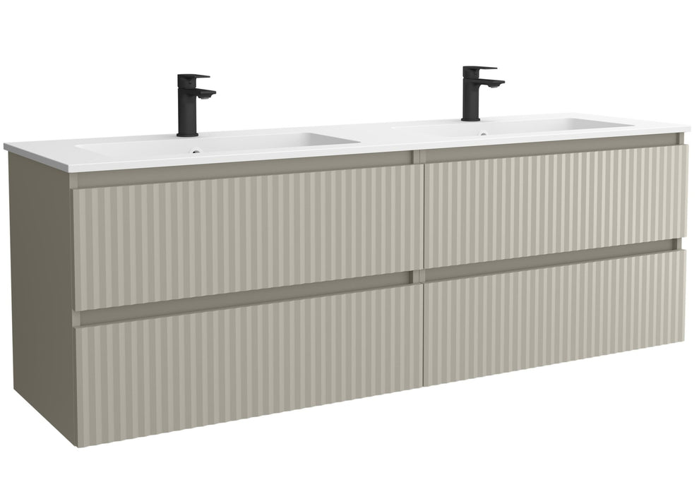 SALGAR 121753 KIRA Mueble de Baño 2 pozas Solid Surface 160cm Gris mate