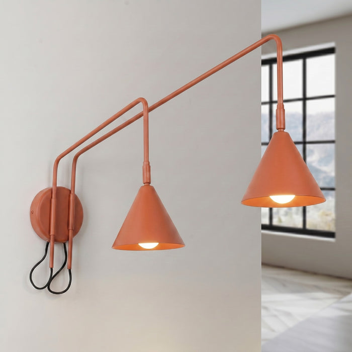 SOLLUX SL.2511 Aplique de pared NOX 2 ocre rojo con interruptor