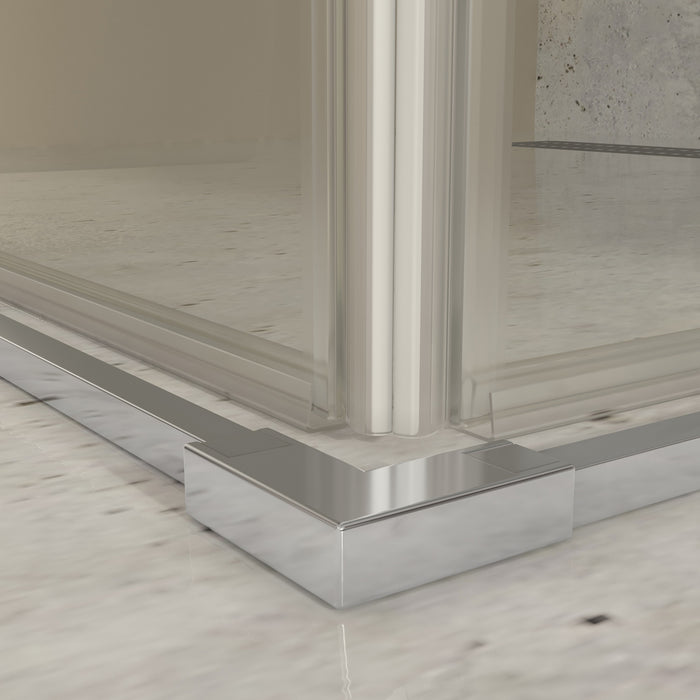 BATHME NOEL 4 Mampara Ducha Angular Corredera Cromo Transparente