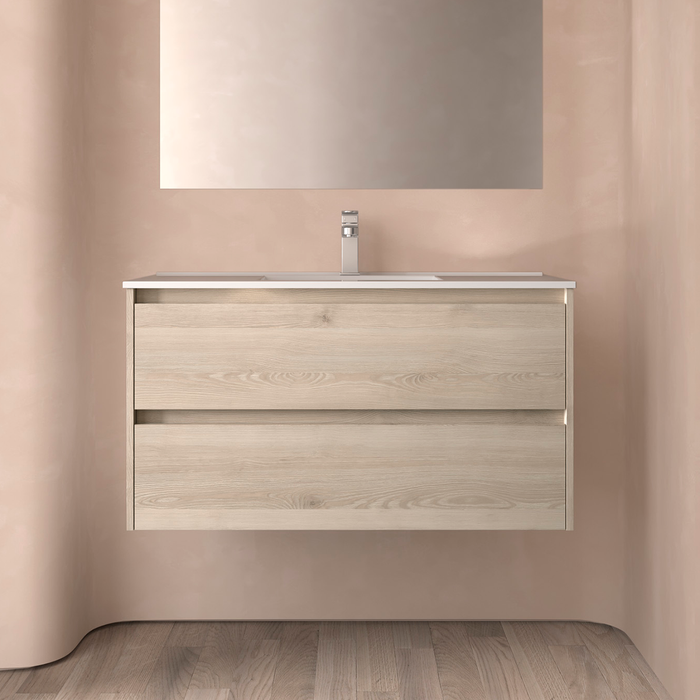 SALGAR NOJA Mueble de Baño con Lavabo 2 Cajones Color Natural