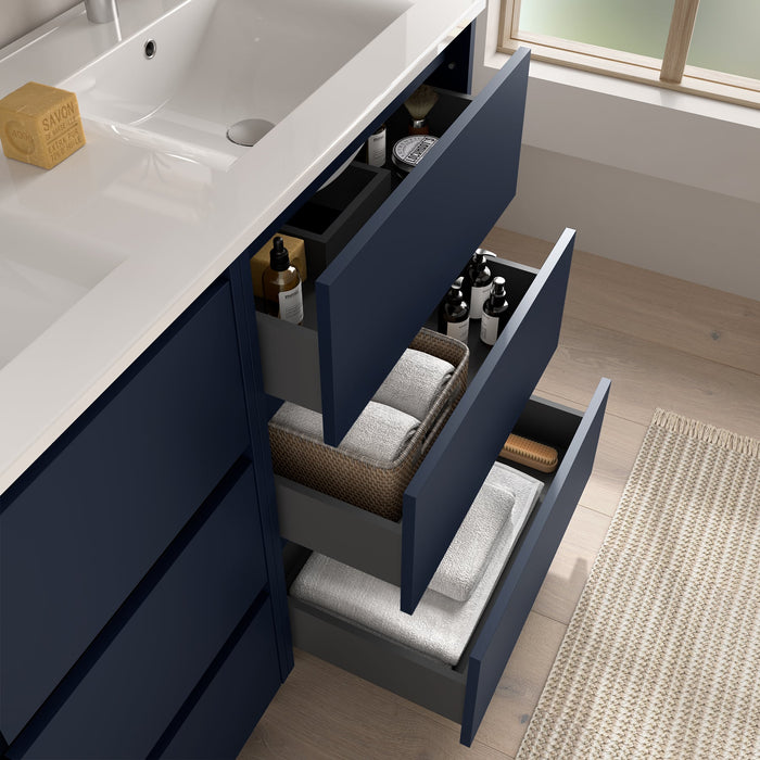 SALGAR NOJA Mueble de Baño con Lavabo 3 Cajones Color Azul Mate
