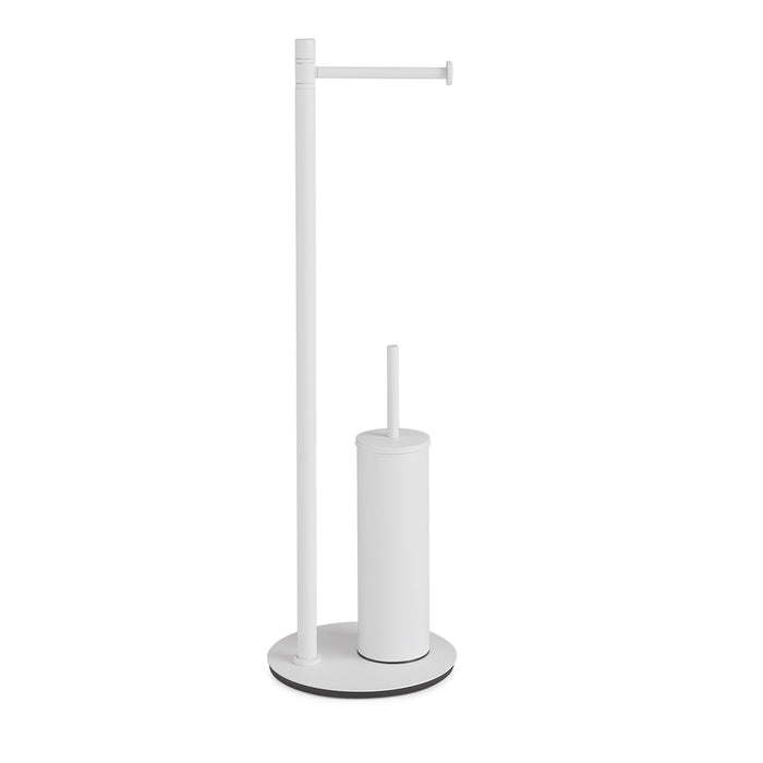 GEDY 72320200000 MIDA Columna de pie con portarrollos y escobillero blanco mate