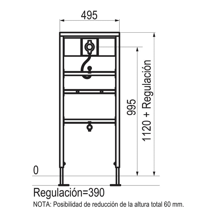 PRESTO 18843 Soporte bastidor para urinario Cromo