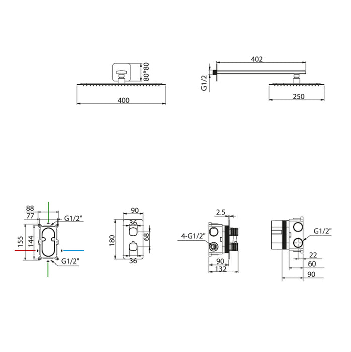 IMEX SRF065 FIRENZE-SASSARI Kit Monomando Ducha Con Rociador Cromo