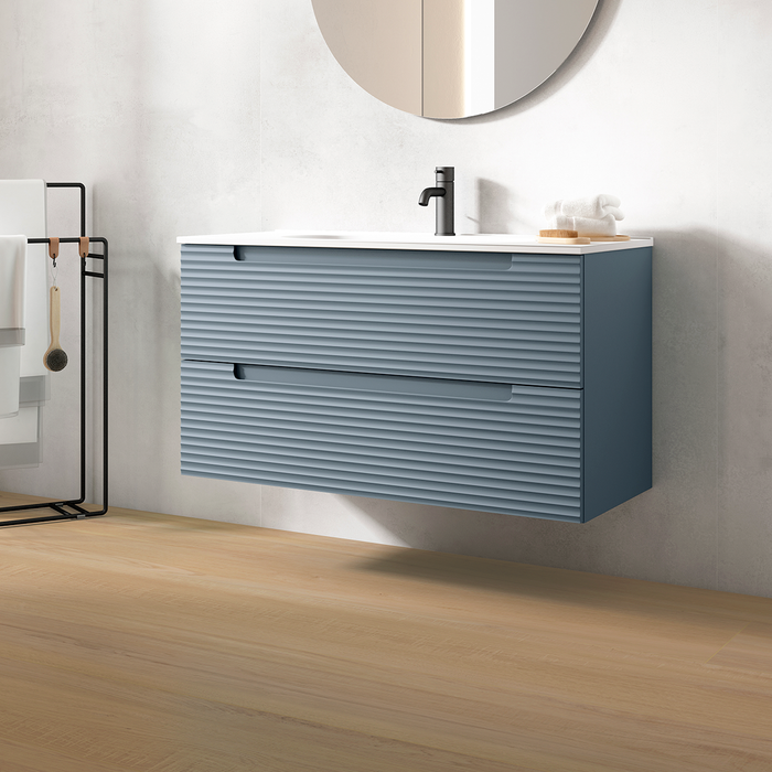 VISOBATH KYOTO Mueble de Baño con Lavabo 2 Cajones Suspendido Color Avio