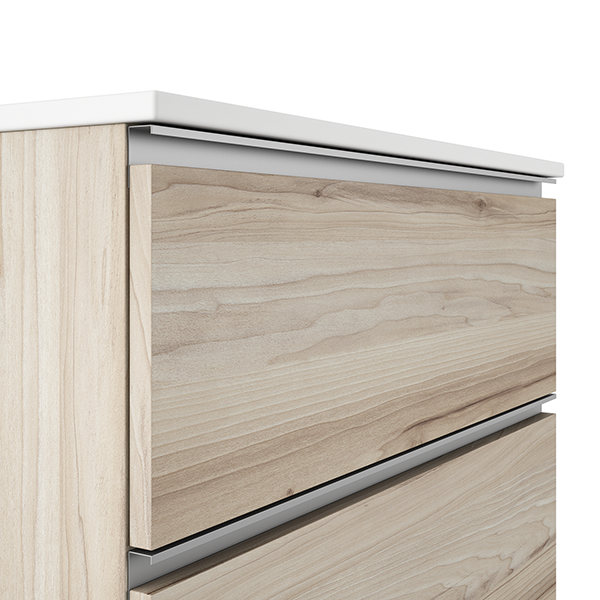 VISOBATH GRANADA Conjunto Completo Mueble de Baño Suspendido 2 Cajones Color Aliso Tirador Aluminio