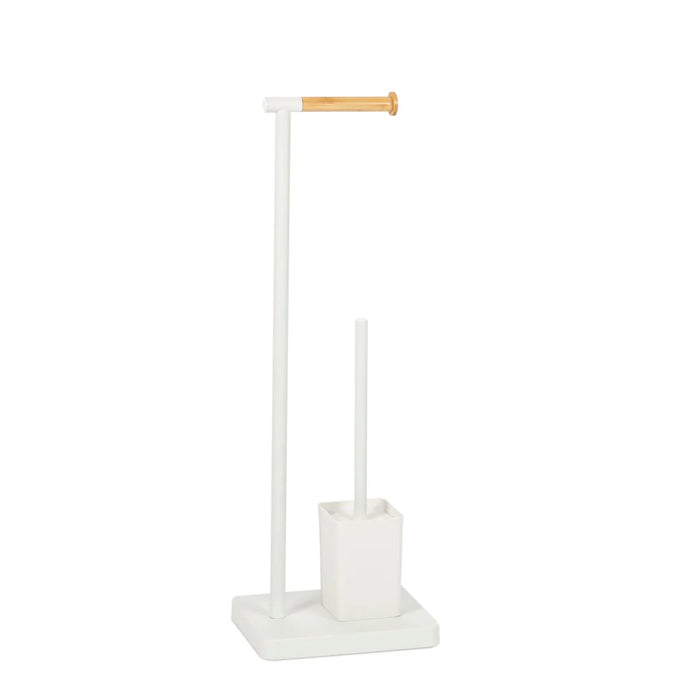 ANDREA HOUSE BA72127 Portarrollo Y Escobillero Para Baño De Metal Blanco