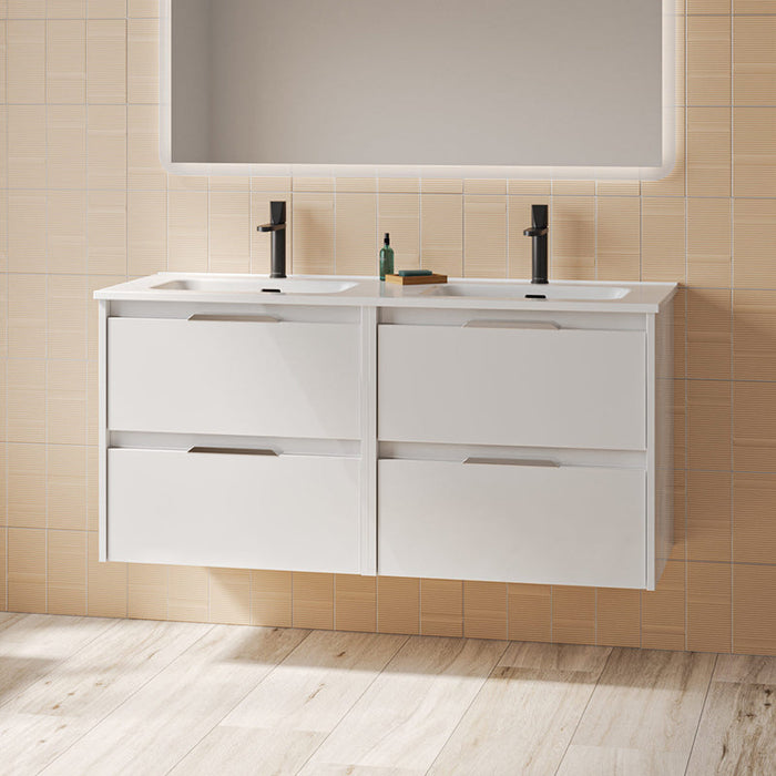 AMIZUVA C0073818 SUKI Bathroom Furniture with Sink 4 Drawers 120 cm White Gloss