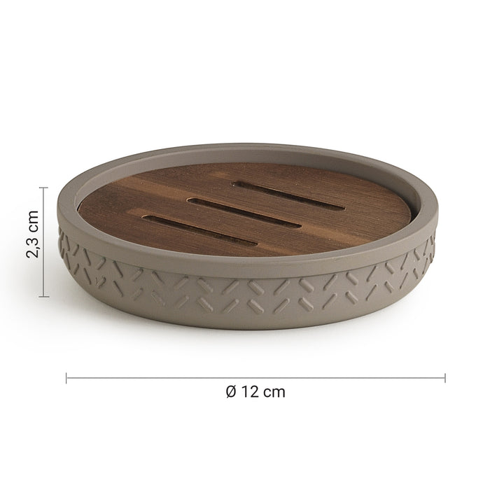 GEDY TH118300000 THEA Jabonera gris-natural oscuro