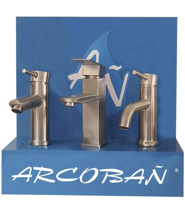 ARCOBAÑ 62AI333  Monomando Lavabo Acero I. Curvo