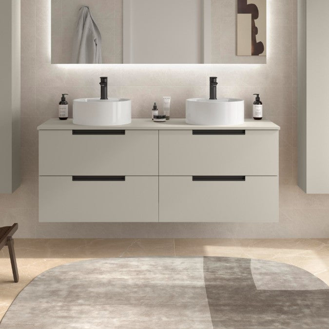 SALGAR 122013 LENI Mueble+Lavabo LISBOA 2 Senos 140cm Gris mate