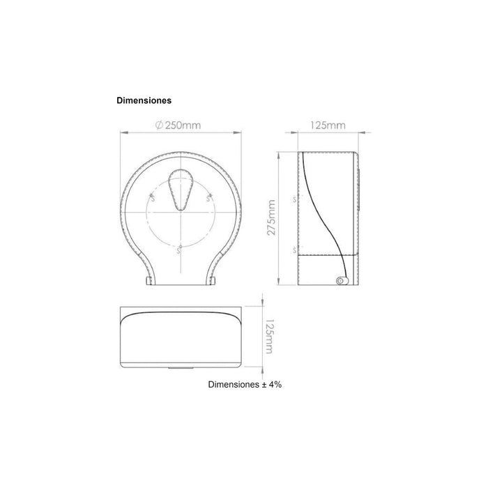 MEDICLINICS PR0515 Dispensador Papel Higiénico ABS Blanco