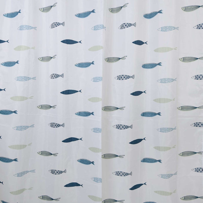 GEDY TTE13671800 Cortina 180X200 cm Blanco-Azul