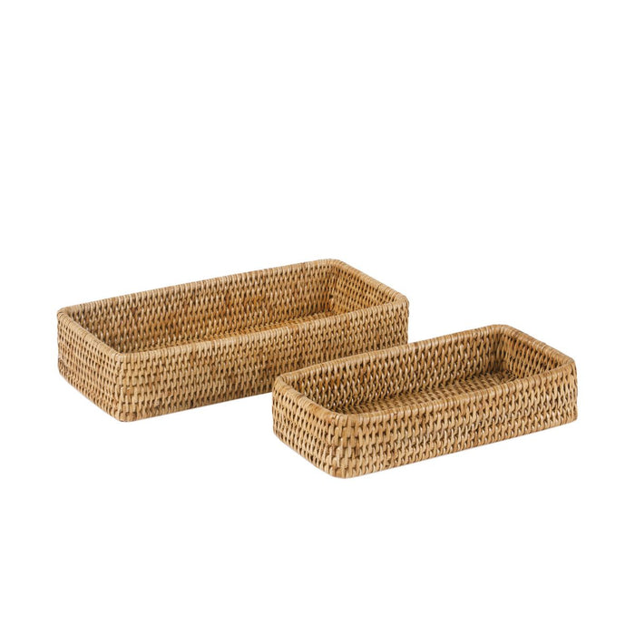 ANDREA HOUSE AX24129 Set de dos bandejas de ratán