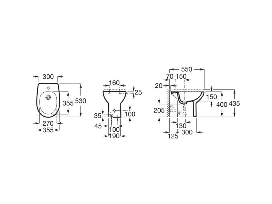 ROCA A355V04000 VICTORIA-N Bidé Con Tapa Blanco