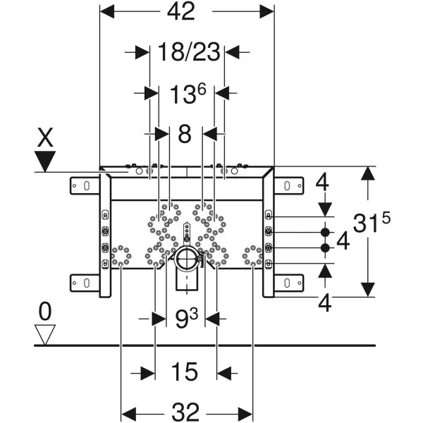 GEBERIT 457.608.00.5 KOMBIFIX Bastidor Bidé