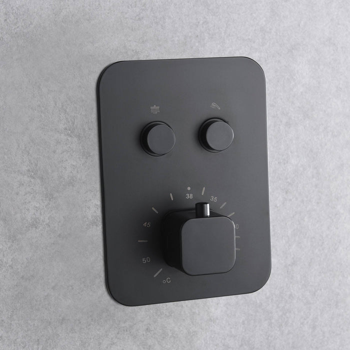 IMEX GTM021/NG MADEIRA Conjunto de Ducha Empotrado Termostático Negro Mate