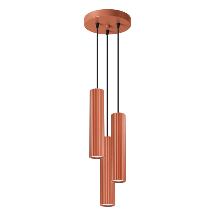 SOLLUX SL.1633 KARBON Lámpara Colgante 3p Rojo Ocre