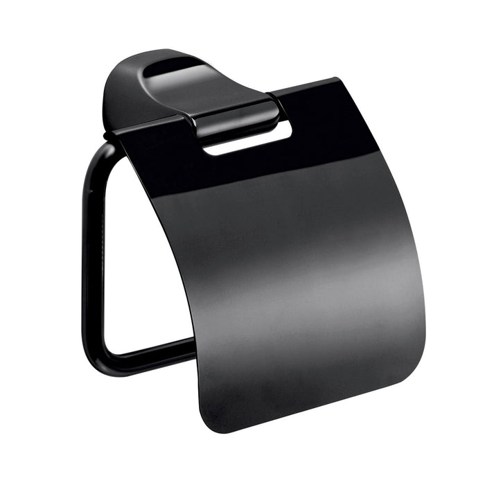 GEDY ST251400100 STELVIO Portarrollo Con Tapa Negro Mate
