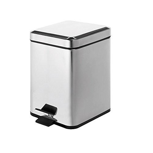 GEDY 23091300000 SILVER Square Wastebasket 5 liters