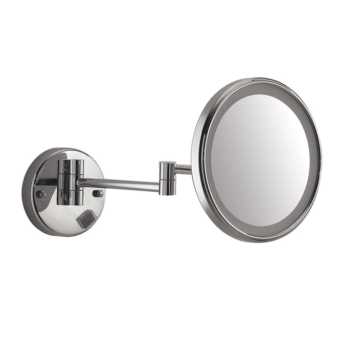 GEDY 21171300000 EVA Espejo de aumento 5X extensible de pared con LED cromo