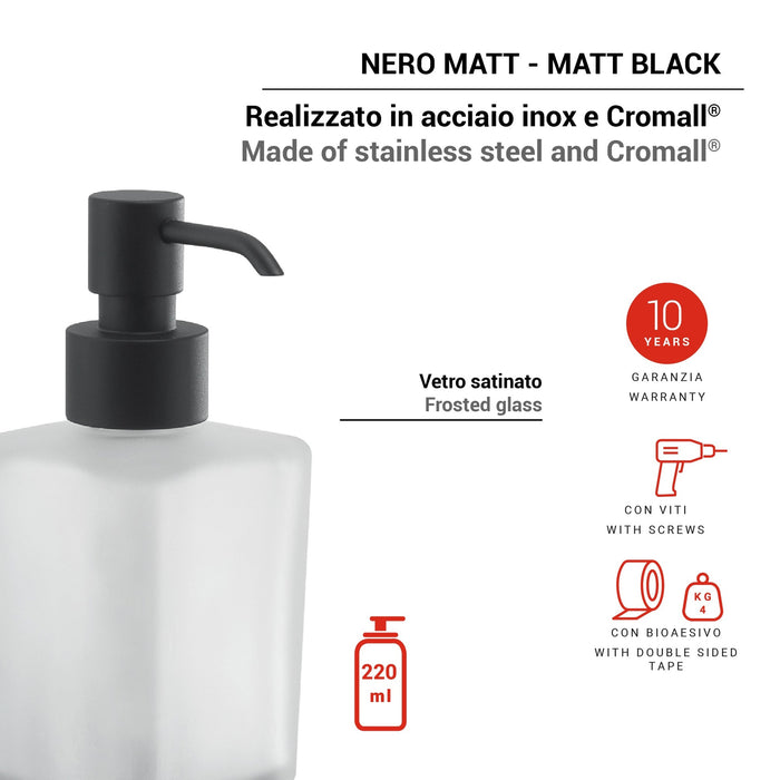 GEDY TO811400100 TONGA Dosificador Negro Mate