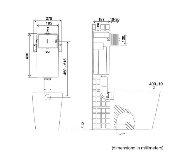 OLI 037172 QUADRA PLUS Cisterna Empotrada Reducida