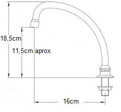 ARCOBAÑ 40CPEG  Caño Giratorio Grifo De Pedal