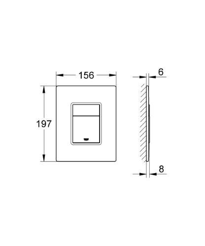 GROHE 38 916 0A0 SKATE COSMO MIRROR GLASS