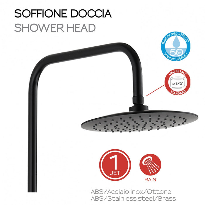 GEDY GYSC1025160 STAR PLUS Single-lever Faucet Large Telescopic Shower Matte Black