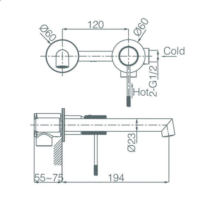 IMEX GLD038/ORC LINE Built-in Single-lever Sink Rose Gold Brushed