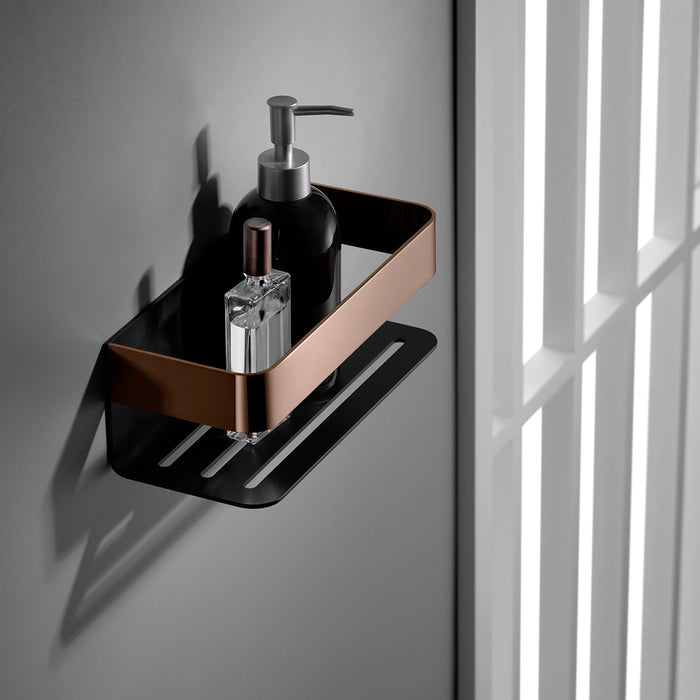 IMEX ADY007/NOR MAYURA Front Soap Dish Black Rose Gold