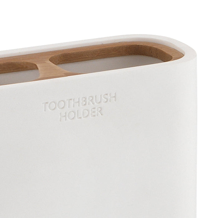 GEDY 13980200000 NINFEA Portacepillos Blanco-Bambú