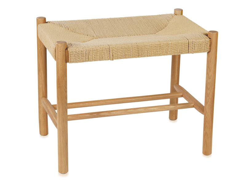 ANDREA HOUSE MU20134 Oak Wood and Paper Cord Stool