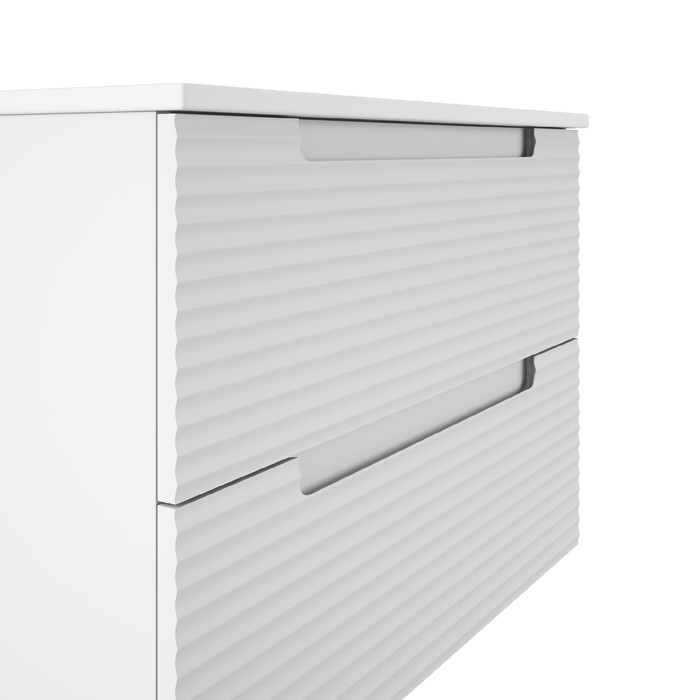 VISOBATH KYOTO Mueble de Baño con Lavabo 2 Cajones Suspendido Blanco Ada Mate