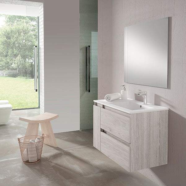 VISOBATH BOX Conjunto Mueble de Baño Derecha 2C+1P Suspendido Abedul