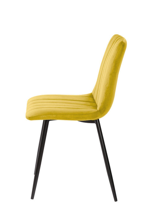 FURNITURE STYLE FS7066MOSTVEL IRIA Pack 4 Sillas de Comedor Terciopelo Color Amarillo