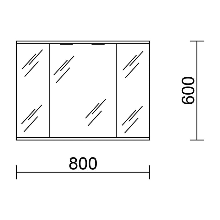 SALGAR 97366 LOIRA Armario Camerino Repisa 2 Puertas Espejo Blanco