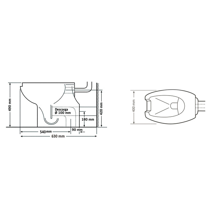 PRESTO 87125 Inodoro Prestowash 700 Blanco
