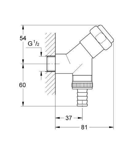 GROHE 41 010 000 EGGEMANN Grifo para Lavadora 1/2"