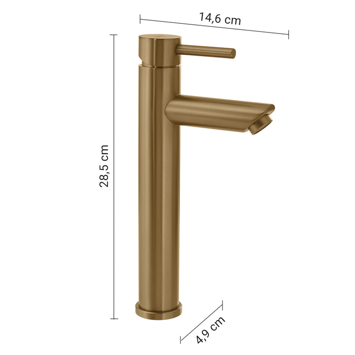 GEDY MXGA0288000 GARDA Grifo alto de lavabo oro mate
