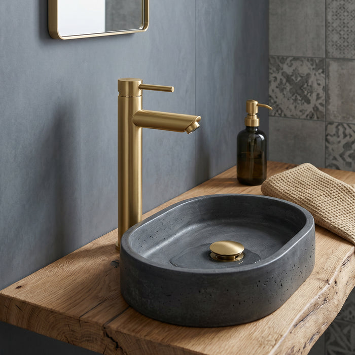 GEDY MXGA0288000 GARDA Grifo alto de lavabo oro mate