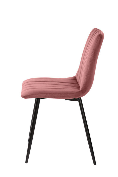 FURNITURE STYLE FS7066MAQUVEL IRIA Pack 4 Dining Chairs Velvet Pink Color