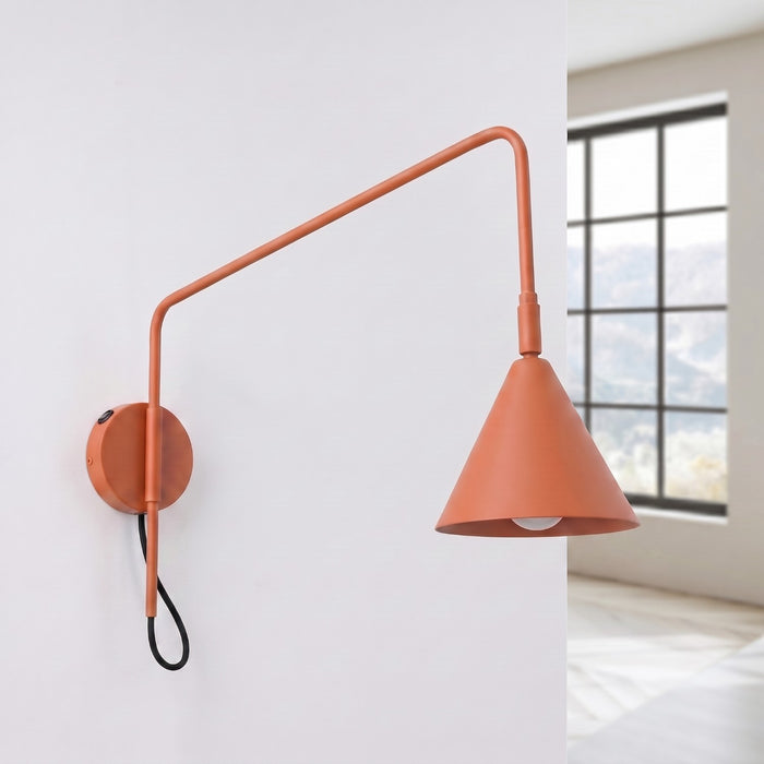 SOLLUX SL.2496 Aplique de pared NOX 1 ocre rojo con interruptor