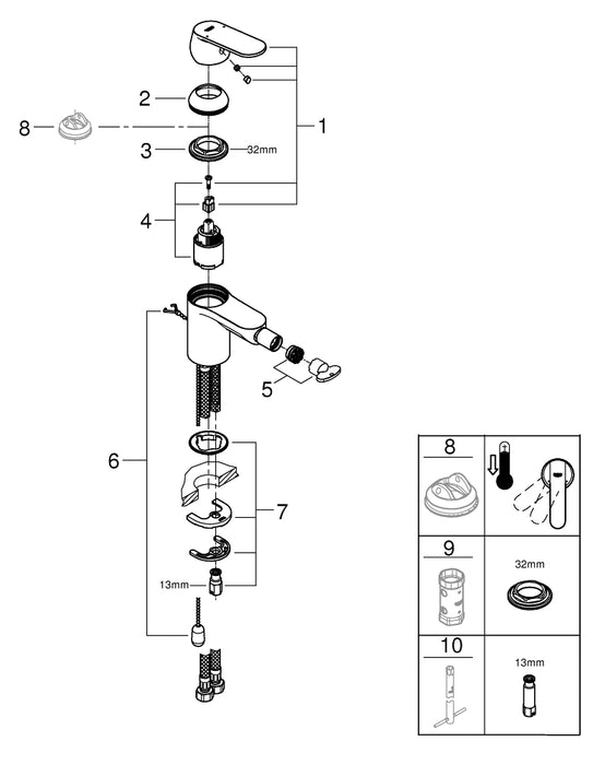 GROHE 40 422 000  BLUE Starter kit botellas CO<sub>2</sub> de 425 g (4 piezas)