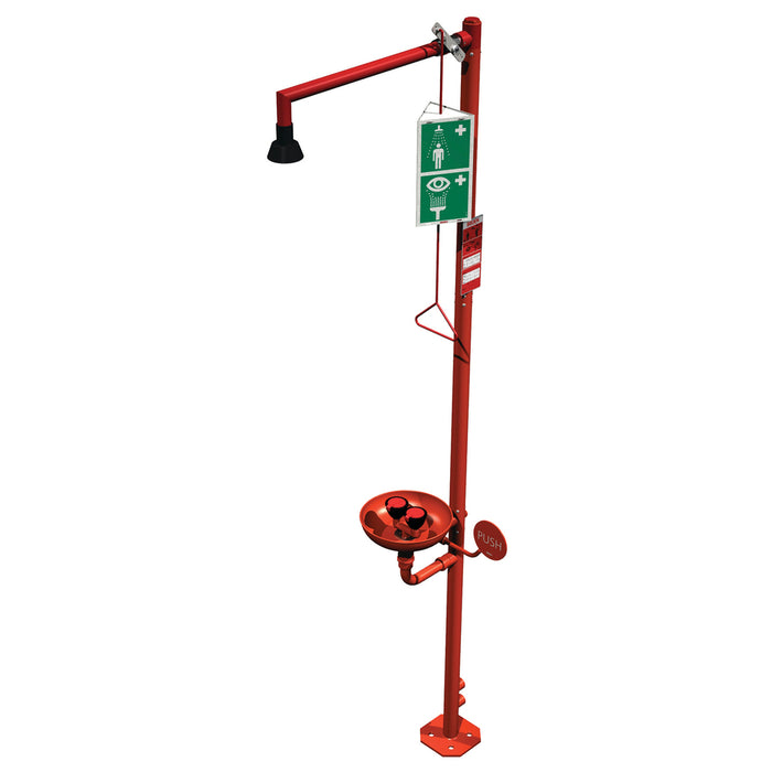 PRESTO 85671 Columna ducha de emergencia y lava-ojos con recogedor Rojo