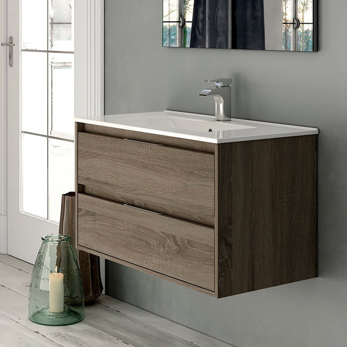 AQUORE BOLTON Conjunto Mueble de Baño Completo Suspendido 2 Cajones Color Britannia