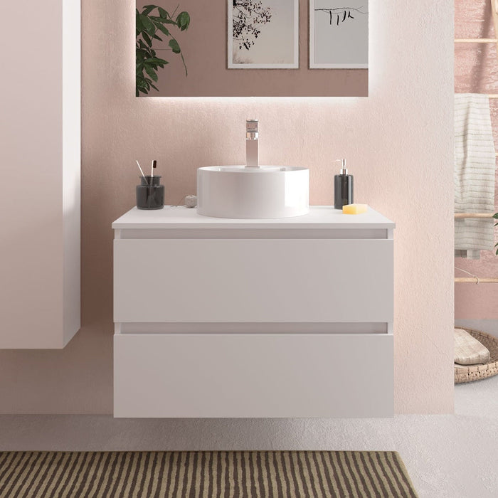 SALGAR BEQUIA Mueble de Baño con Tapa Encimera Color Blanco Mate