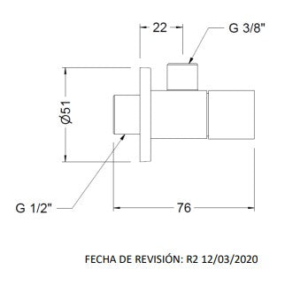 GENEBRE 3106 04 CUBIK Válvula Escuadra 1/2""X3/8"""