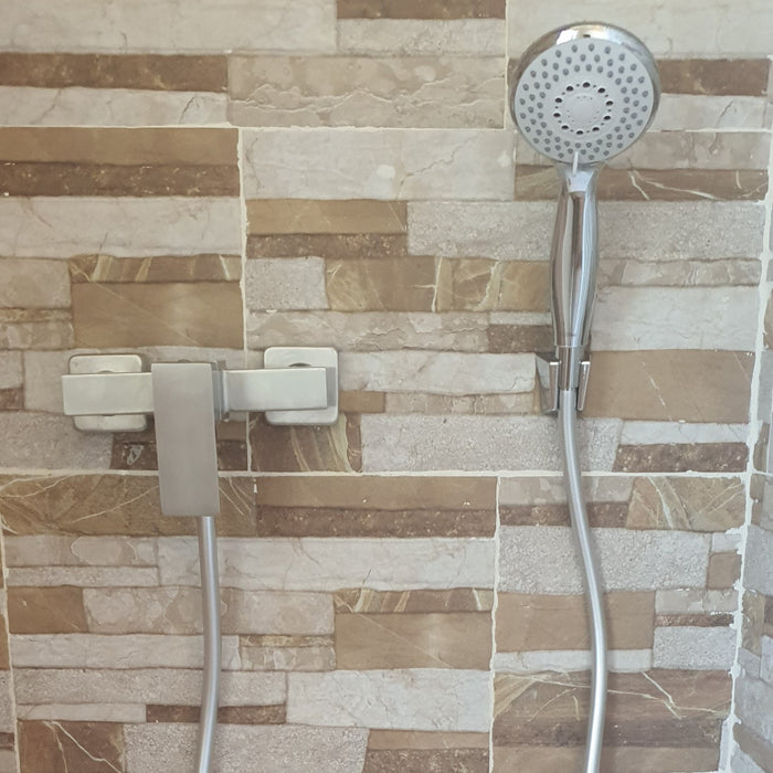 ARCOBAÑ LOPAICP  Lote Ducha Acero Cuadrado  + Set Plata